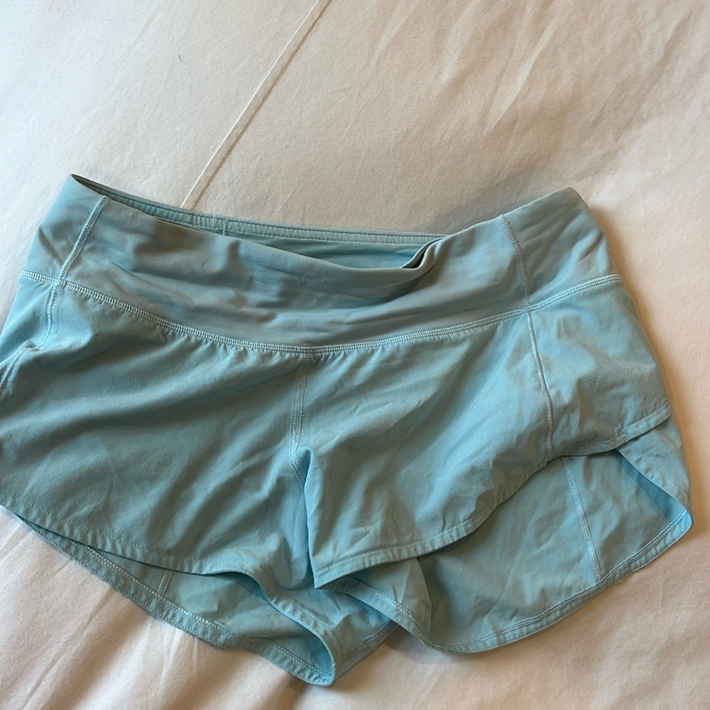 LULULEMON light blue speed up shorts